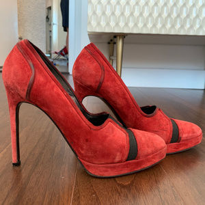 Bruno Frisoni Suede Color Blocked Heels